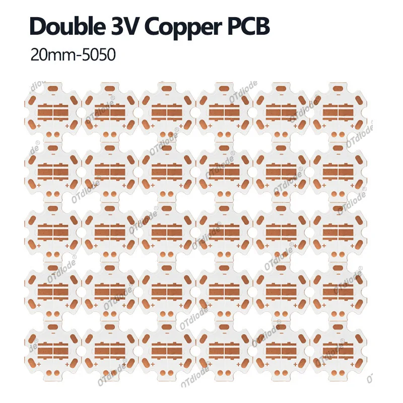 1-10PCS 20mm Black/White Oil Copper PCB Board 3535 LED XPE XPG2 5050 XML2 T6 XHP50 3570 SMD Chip Star/Square Copper Heatsink PCB