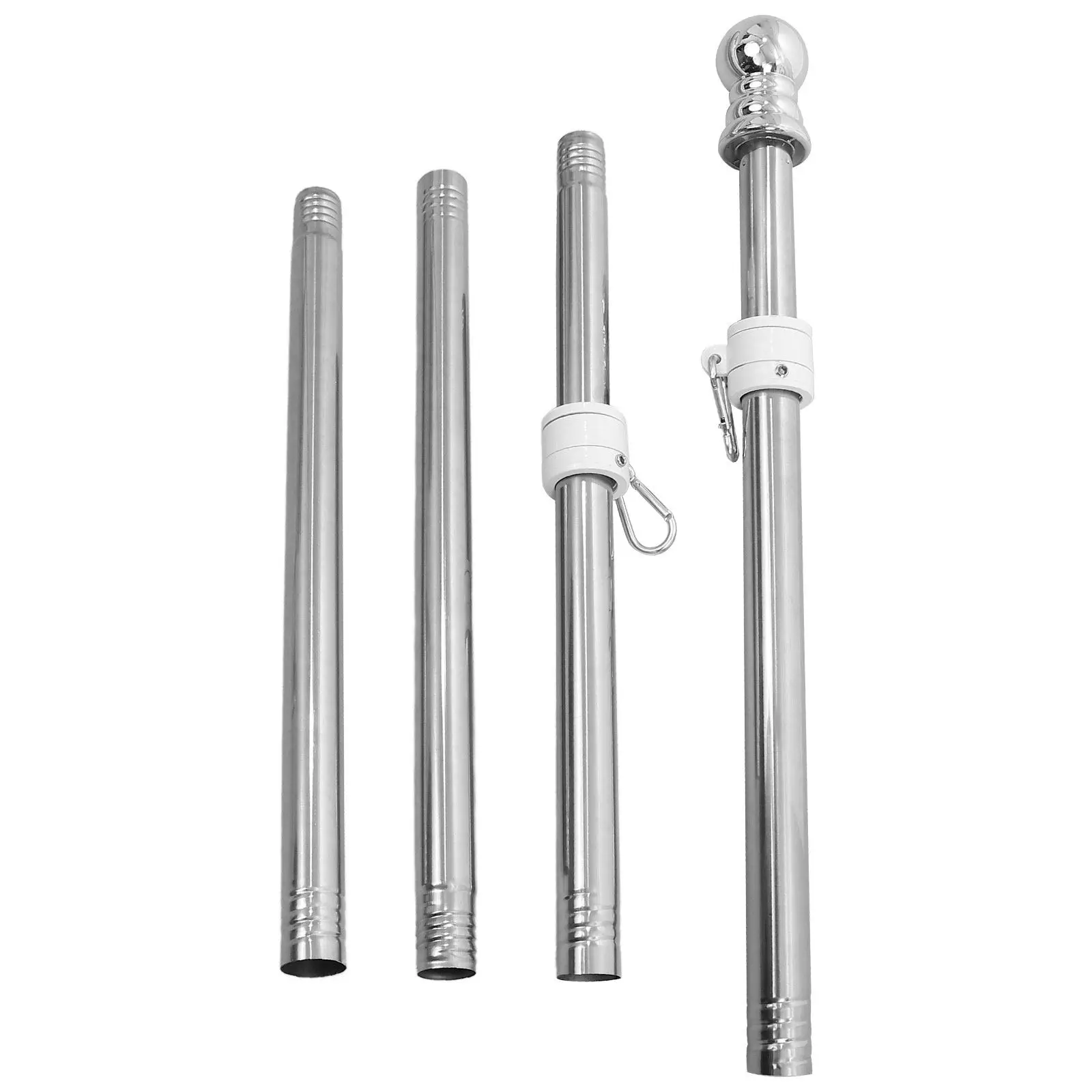 Outdoor Flag Pole Kit for Garden, Boat, or Yard – Adjustable Stainless Steel Flagpole with Mounting Hardware