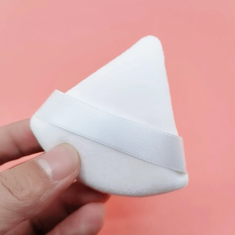 Make-Up Powder Puffs Triangle Sponge Powder Solid Color Convenient Portable Puff With Band Washable Powder Puff For Face Eyes