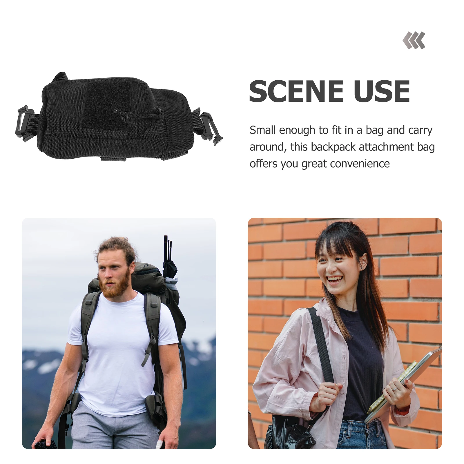

Chest Bag Backpack Attachment Military Outdoor Small for Hiking Travel Work Tool Bag Durable Lightweight Large Opening