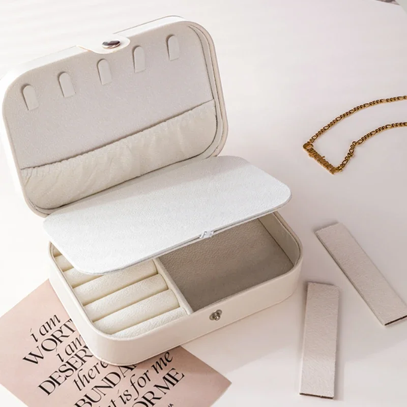 Antioxidant Exquisite Home Storage Double Layer Portable Necklace Rings Jewellery Home Storage Earrings Earrings Rings