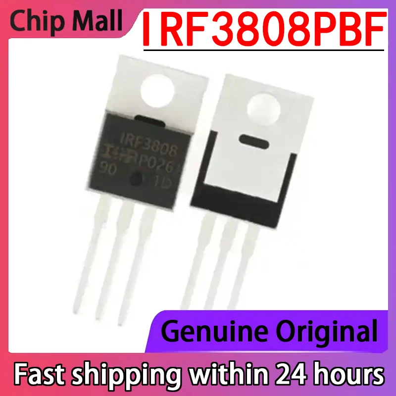 

10 шт. новый оригинальный IRF3808PBF трафаретная печать IRF3808 TO-220 N канальный полевой транзистор (МОП-транзистор)