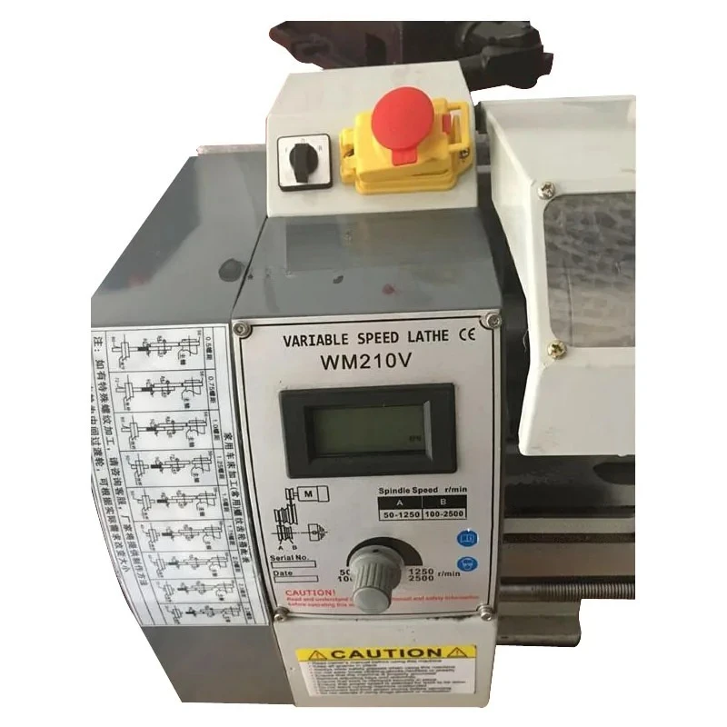 

1PC WM210V Small Bench Lathe Brushless Motor Lathe Machine 850W Variable Speed Mini Metal Lathe Machine 110/220V