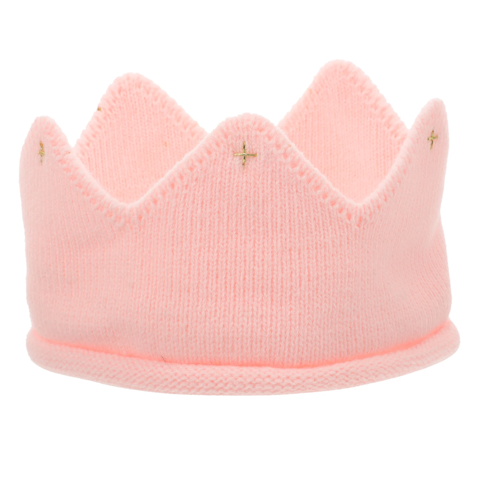

Knitted Hats Warm Crown Hats Thick Newborn Infant Girl Boy Photo Party Birthday Accessories Knit Cap