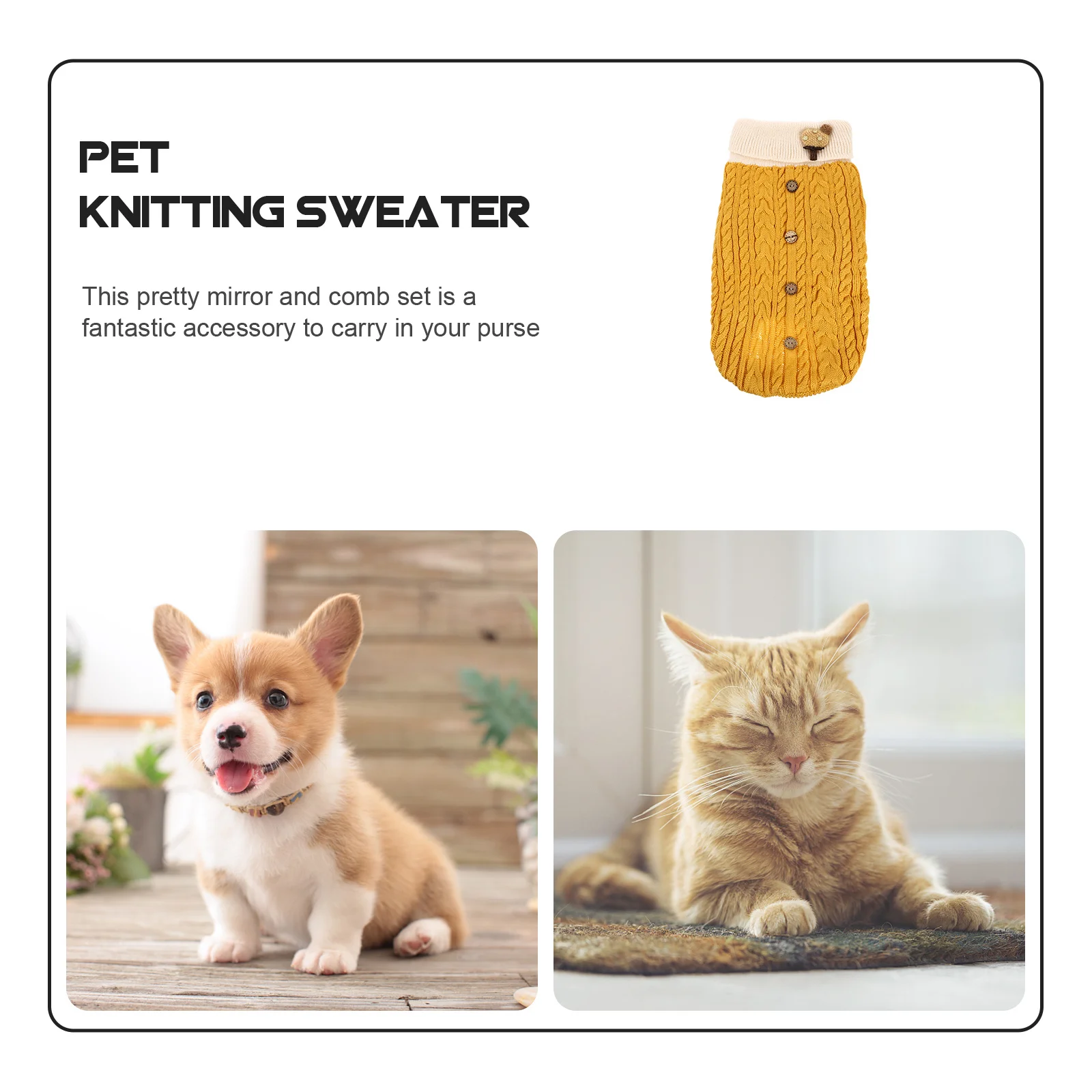 

1Pcs Pet Turtleneck Sweater Winter Knit Button Small Puppy Apparel Dog Costume Warm Clothes Pet Sweater Dog Winter Costume