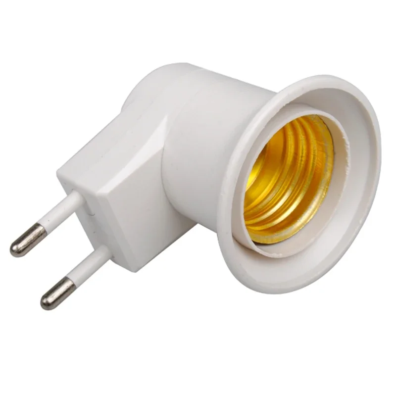E27 EU Plug Lamp Base Light Bulb Base Socket Adapter Converter  250V 6A White Night Light With Power On Off Control Switch