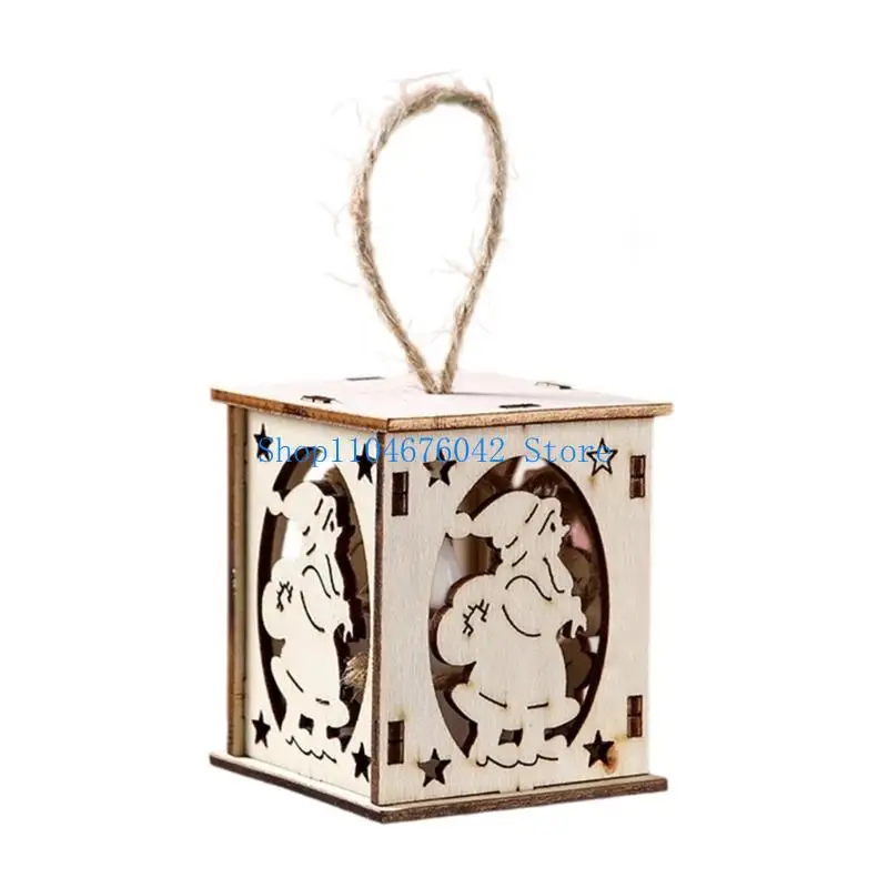 5asd Traditional Wooden LED Light Christmas Cabin Decoration Suitable For Wall Hanging