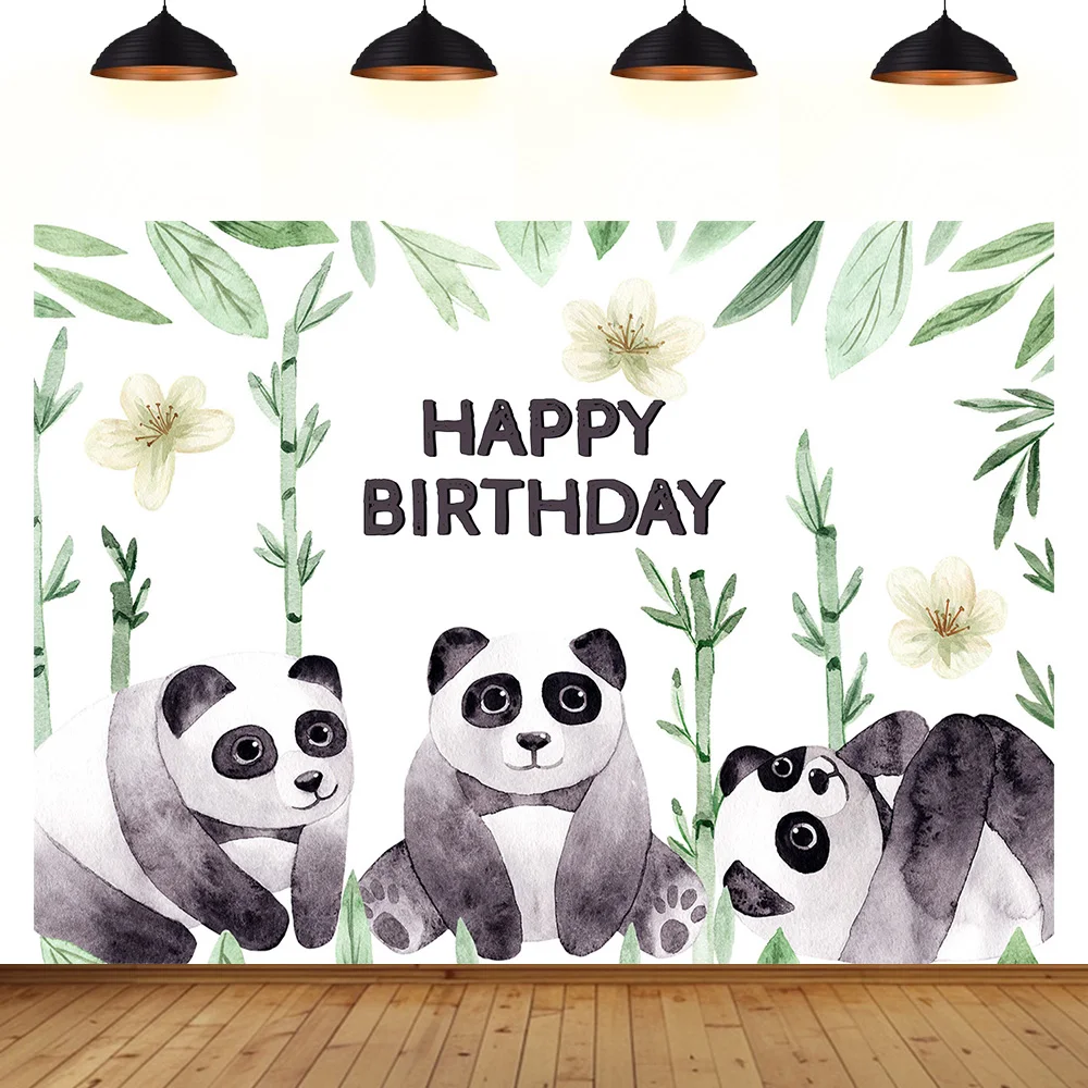 

panda background wall children room decoration birthday party forest bamboo animal China panda backdrop photography