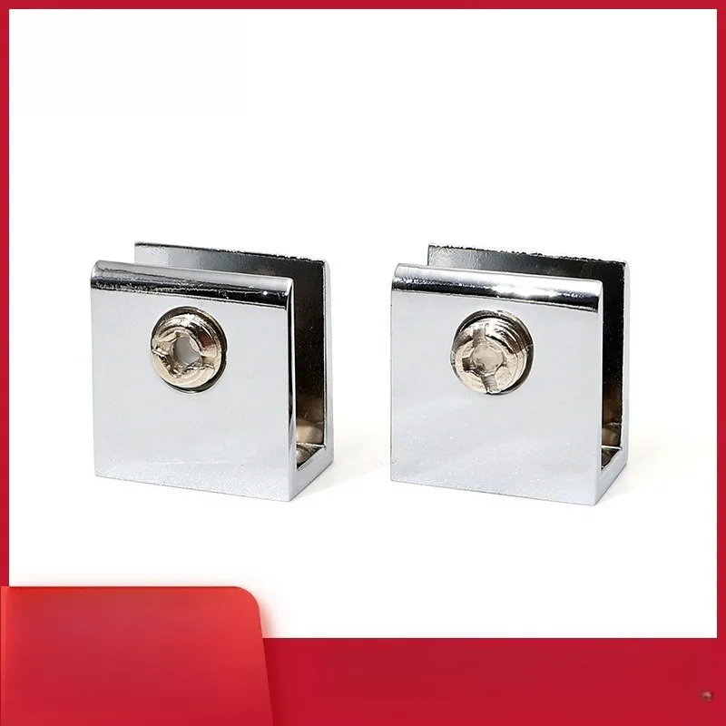Zinc alloy square glass sandwich plate, fixing clip, bathroom hardware accessories