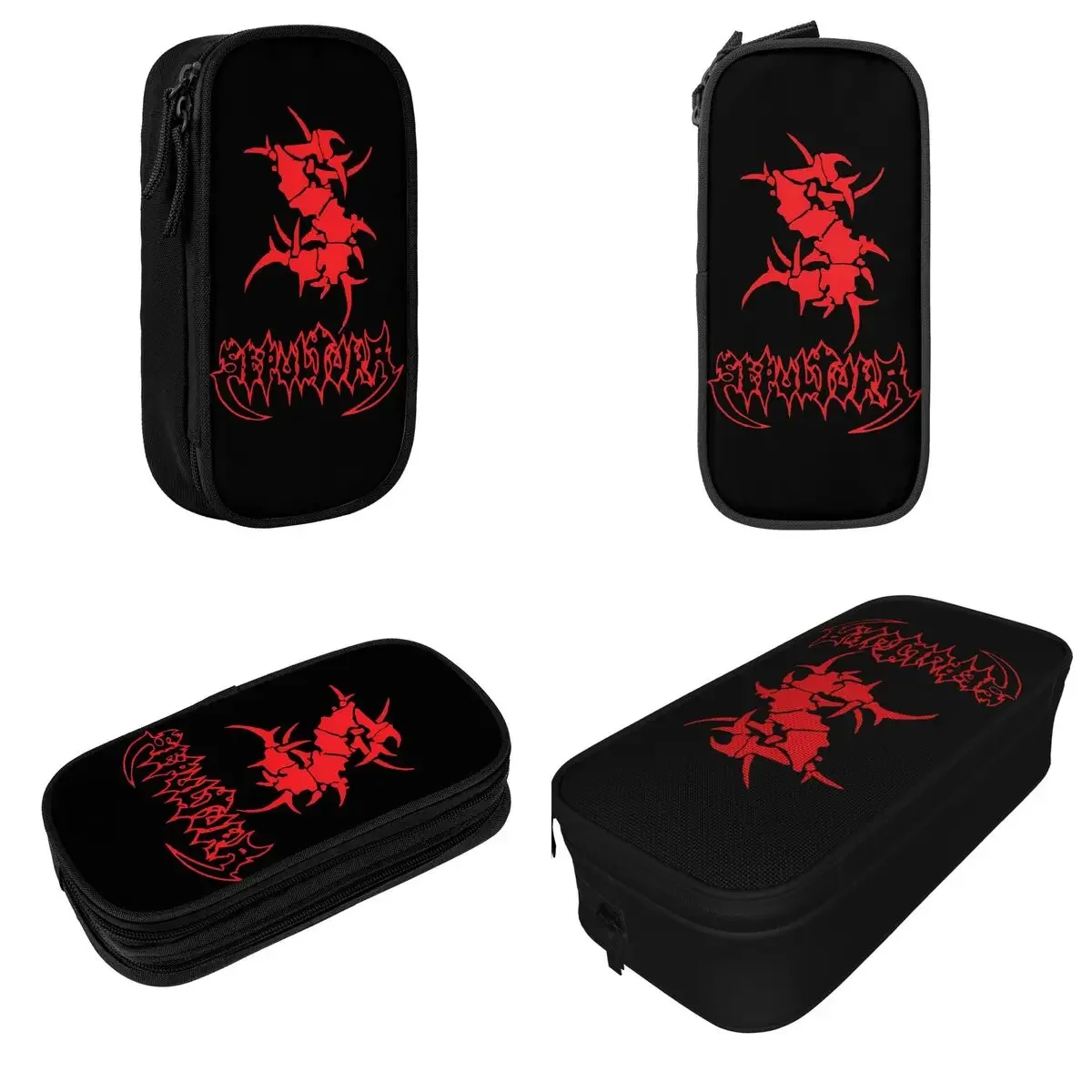 Classic Sepultura Heavy  Band Logo Pencil Cases Rock Music Pencilcases Pen Box Kids Storage Bags Students School Cosmetic