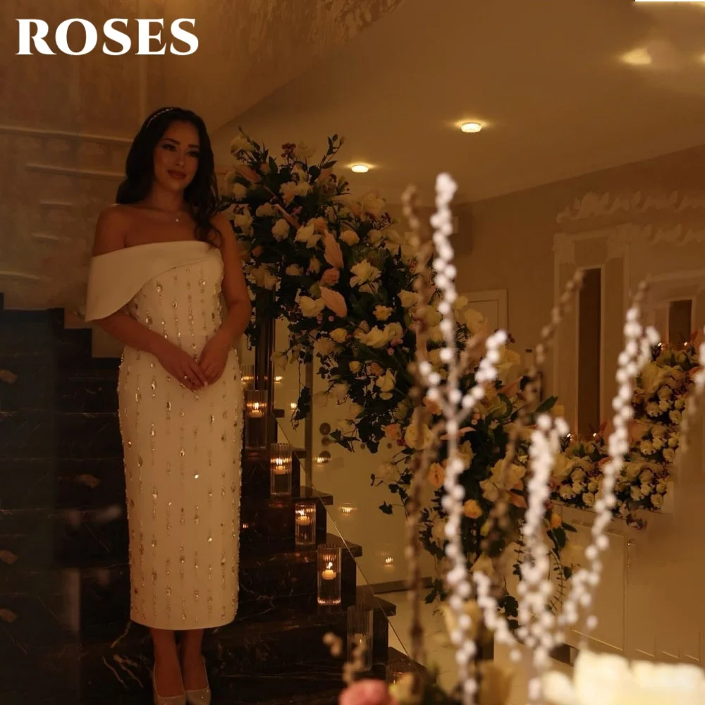 Sukienka wieczorowa w kształcie trąbki, biała, z jednym ramieniem, na studniówkę, z plisami, kryształowa, formalna, na przyjęcie, suknia balowa, szyta na miarę.