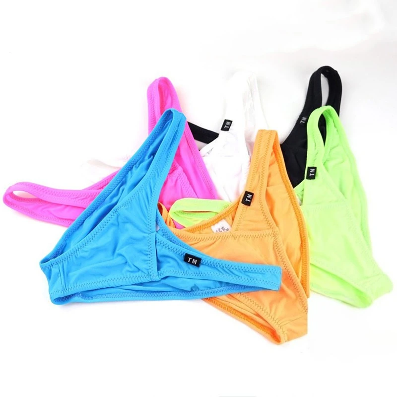 High Elastic Low Waist Bikini Panties for Men Cool Silky Material Invisible Daily Matching Underwear