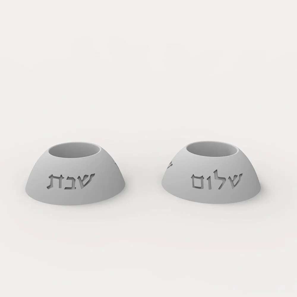 Silikonform für Shabbat-Kerzenhalter-Set, handgefertigte jüdische Teelichthalter aus Beton | Shabbat Candlesticks Geschenkformen – Detail 6