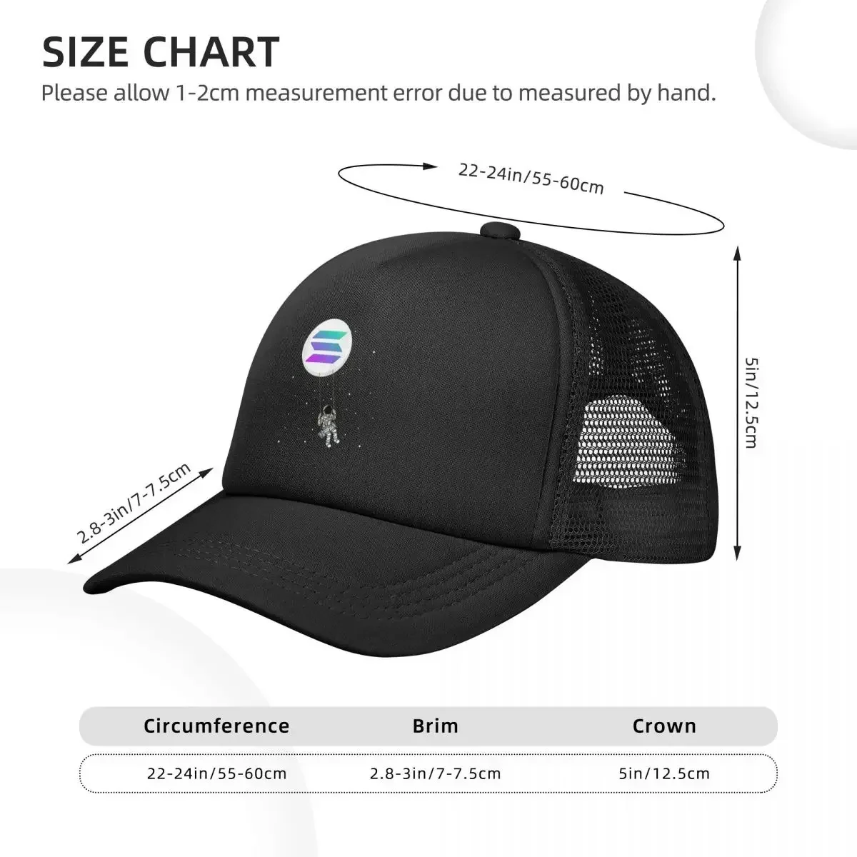 Solana Cryptocurrency - قبعات بيسبول شبكية من SOL قبعات Snapback كاجوال Casquette للاستخدام الخارجي للرجال والنساء
