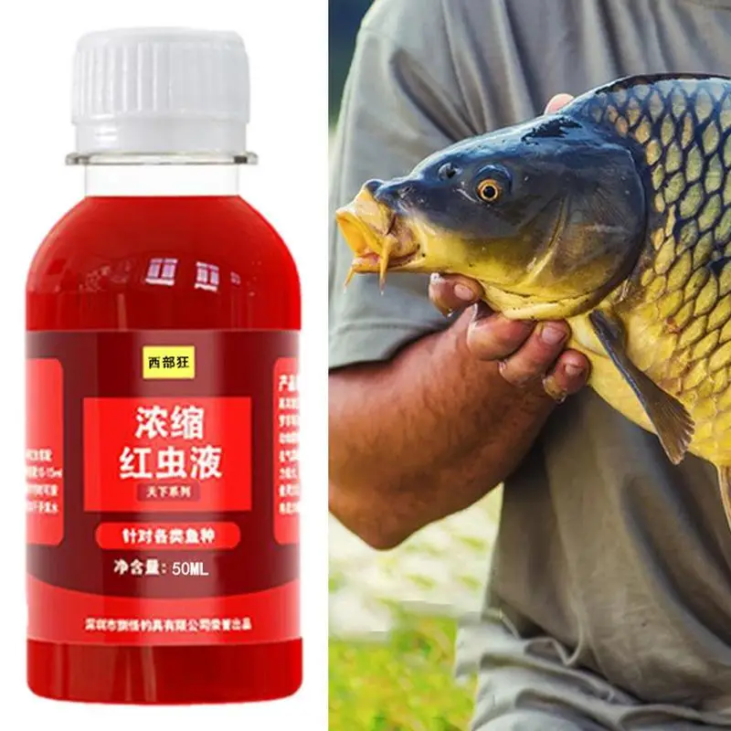 50ml Strong Fish Attractant Concentrated Red Worm Liquid Fish Bait Additive High Concentration FishBait for Trout Cod Carp Bass