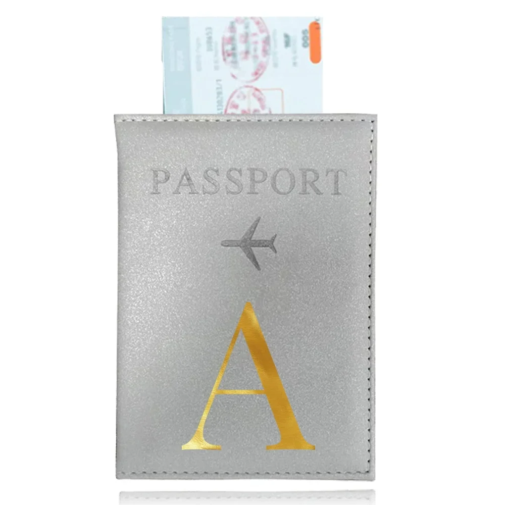 1pcs Passport Cover Pu Waterproof Case for Passport Wallet Business Credit Card Holder Letter Pattern Series Protective Pouch