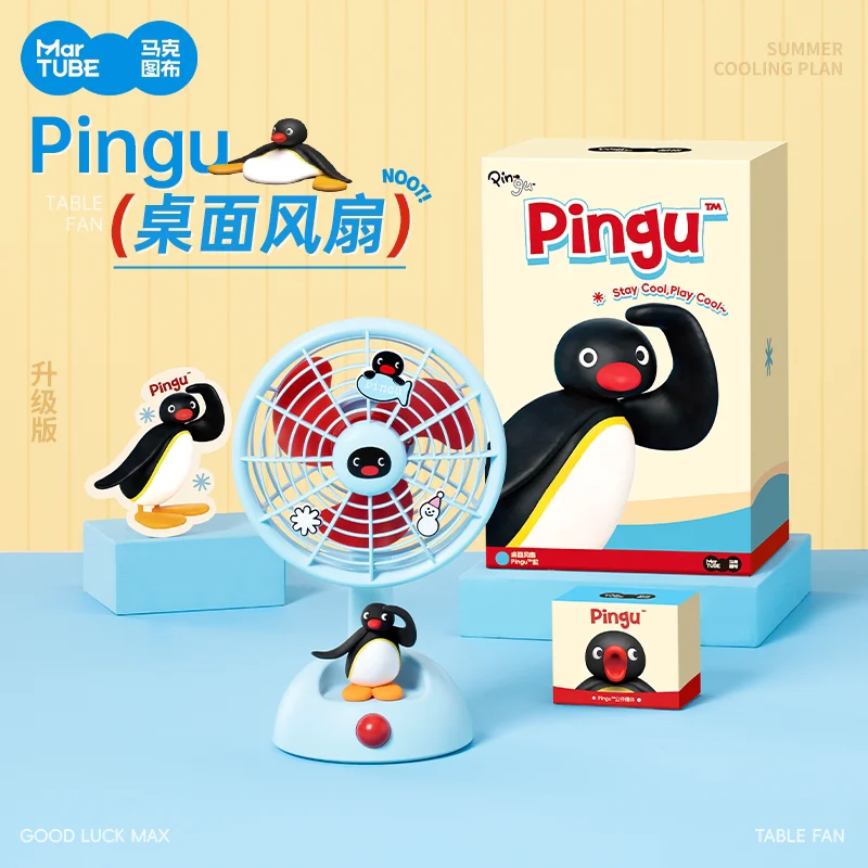 

2026 New Penguin Pingu Desktop Small Fan Usb Charging Small Fan Shaking Mute Cute Office Desktop Dormitory Supplies Birthday Gif