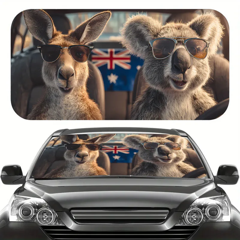 

Складной солнцезащитный козырек для автомобиля Kangaroo - защита от ультрафиолета, солнцезащитный козырек на лобовое стекло для внедорожников, грузовиков и пикапов, подходит для автомобилей