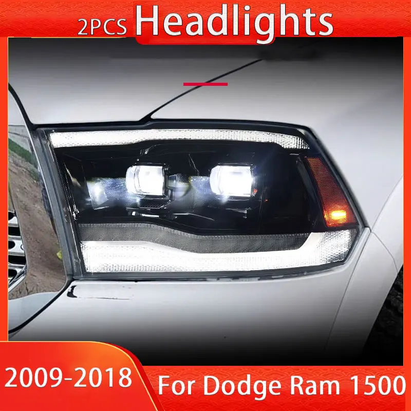 Cars LED Headlight  For Dodge RAM 1500 LED Headlight 2009-2018 Headlights RAM DRL Turn Signal Freemont Angel Eye Projector Lens