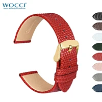 WOCCI correas de reloj de cuero de grano de lagarto 12mm 14mm 16mm 18mm 20mm reemplazo de correa de reloj delgada elegante para mujeres señoras