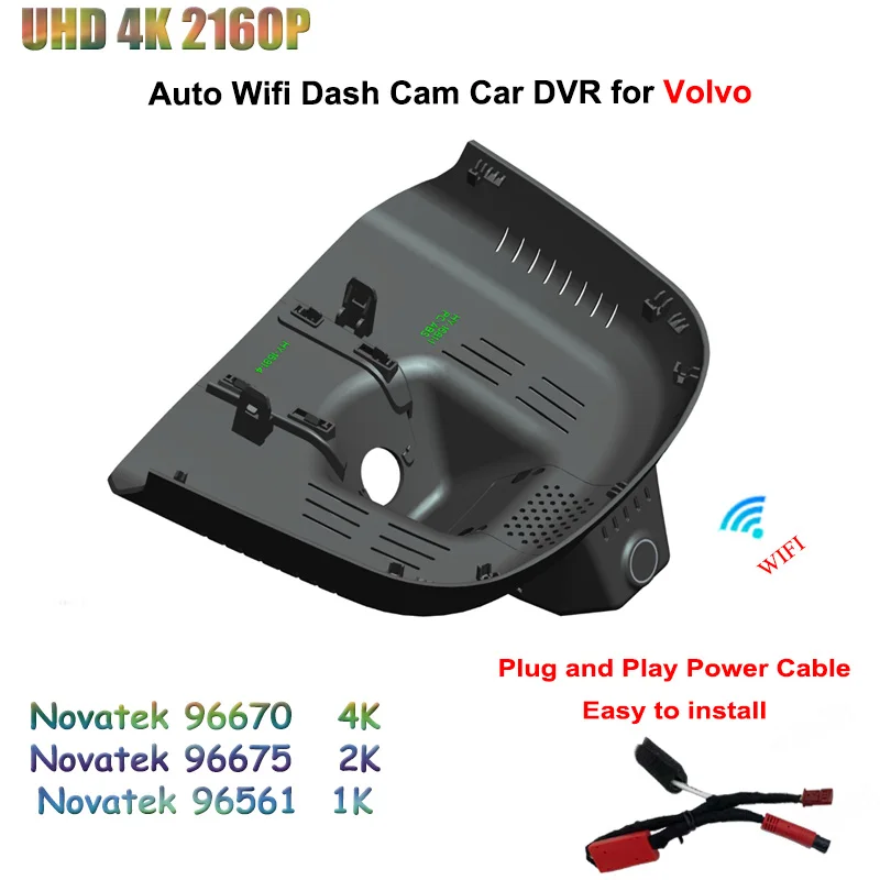 

Автомобильный видеорегистратор Ultra HD 2160P 4K, специальный видеорегистратор 2K WIFI, 24 часа, видеорегистратор для Volvo EX30 2025, высококачественный регистратор для вождения
