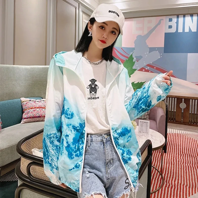 

Lady Jacket 5XL Spring Summer 2023 New Sun Protection Clothing Women's Short Beach Clothing Loose Simple Hooded Jacket