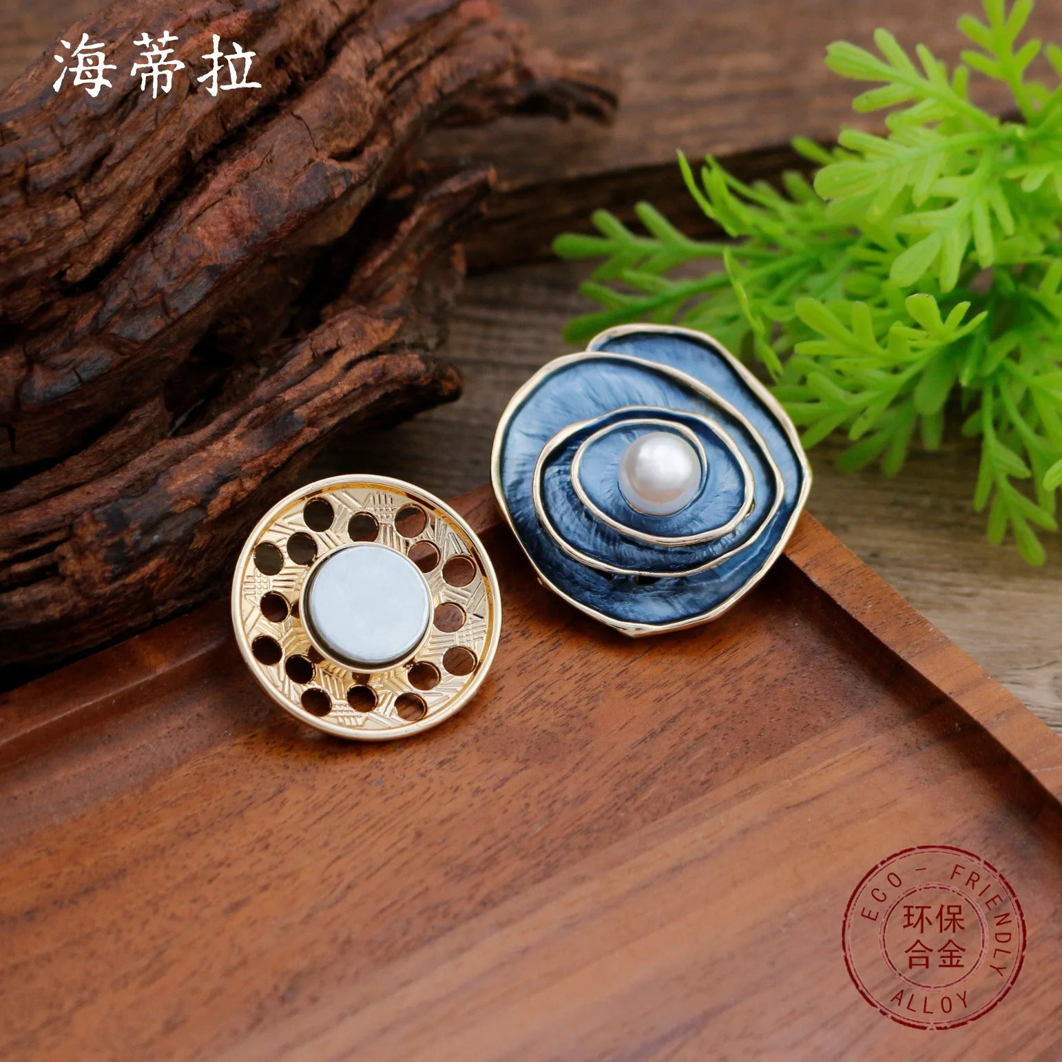 hot-selling enamel color geometric rose magnetic brooch women's fashion high-end sense pearl rose corsage