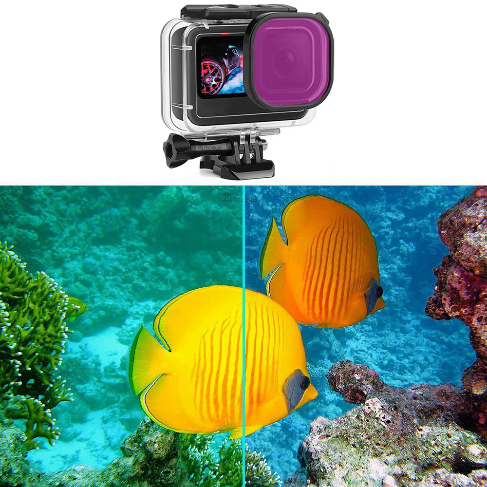 3pcs Diving Filter Red Pink Purple Lens Filters for WAN LIN Store Gopro 11 10 9 8 Waterproof Case