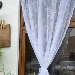 Cepten çiçekli perde-Çubuk-Şeffaf, dantel, panel İlk 10 satış, perde voil-no. 3
