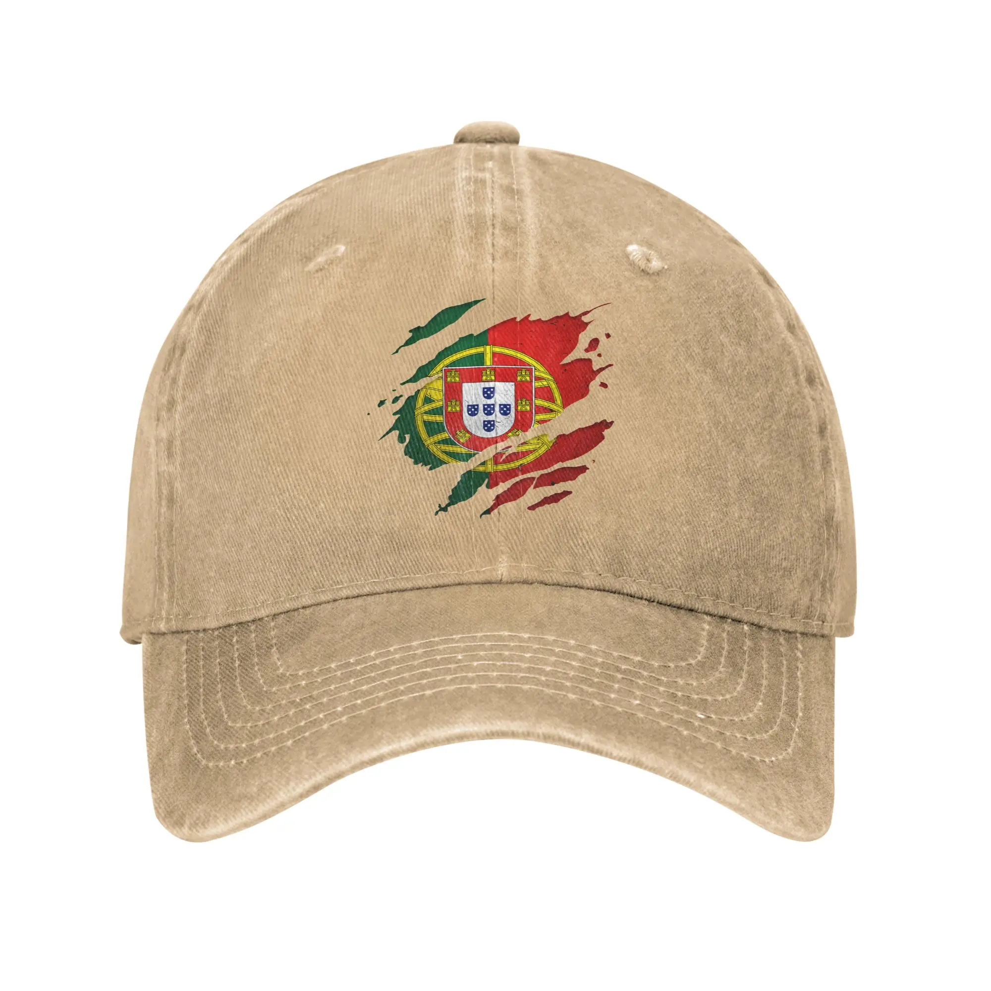 New Portugal National Team Fan Washed Cotton Baseball Cap Adjustable Casual Sports Hat For Football Fans