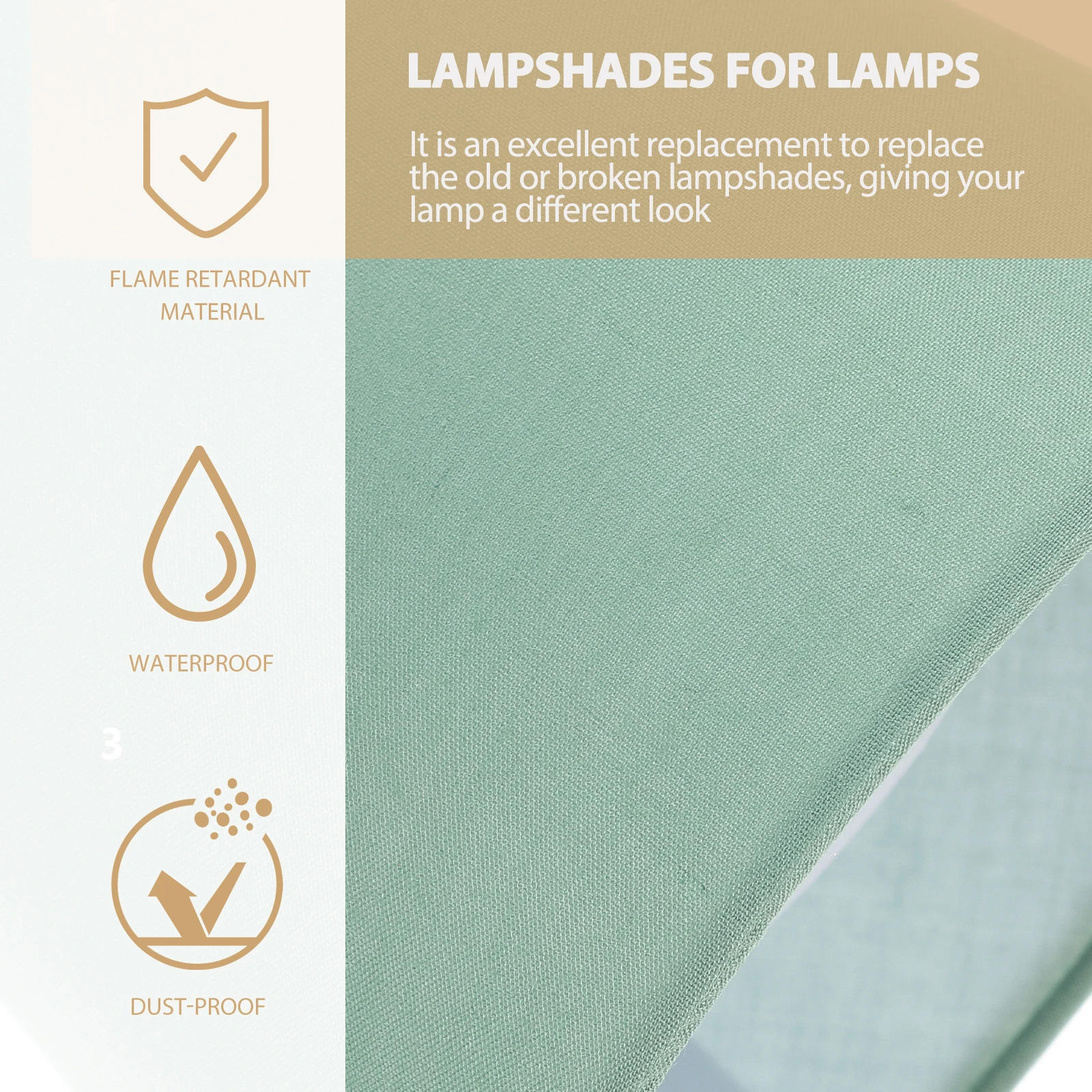 

Macaron Lampshade Small Fabric Green Large Drum Retro Style Cloth Lampshade For Ceiling Lamp Light Accessories Bedroom Living