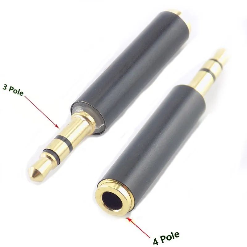 1/3/5pcs 3.5mm to 3.5mm Stereo Jack Plug Stock Male to Female to 3 Pole to 4 Pole Audio Extension Adapter Connector Computer C3