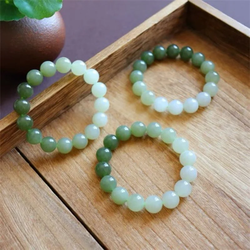 

Natural Hetian Jade Card 12Mm Multi-Gem Bracelet Gradient Accessories