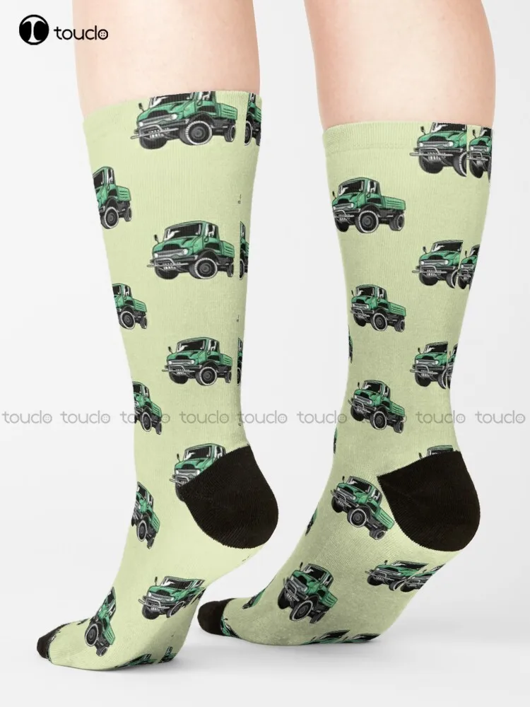 Green Unimog  Socks Kawaii Socks Personalized Custom Unisex Adult Teen Youth Socks 360° Digital Print Hd High Quality Harajuku