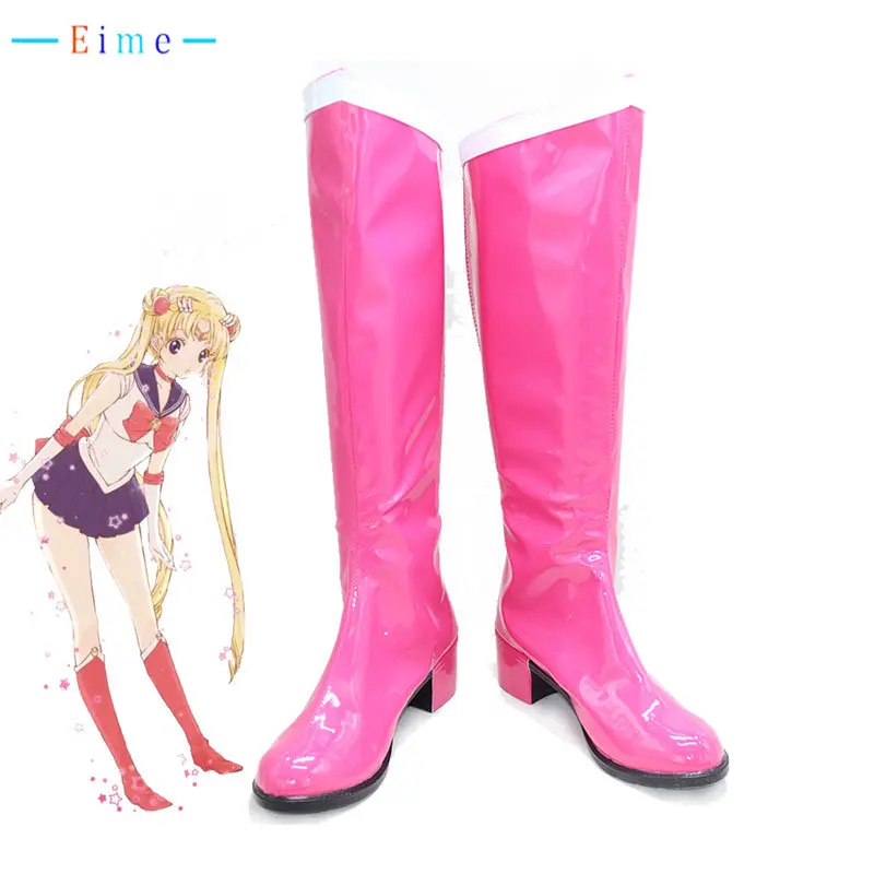 

Tsukino Usagi Cosplay Shoes Serenity Cosplay Prop PU Leather Shoes Halloween Boots Custom Made