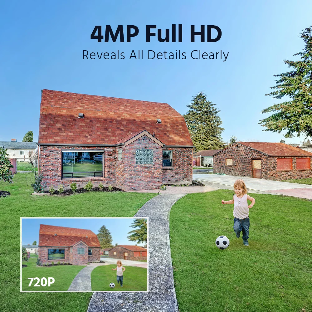 ANNKE 4MP CCTV نظام الأمن 4Ch اللاسلكية NVR 7 "رصد كشف الحركة 2 قطعة كاميرات فائقة الدقة اتجاهين الصوت الأشعة تحت الحمراء للرؤية الليلية