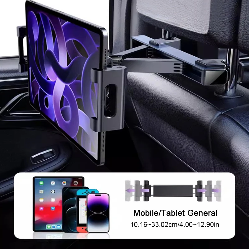 SEAMETAL Universal Car Tablet Holder 360 Rotation Auto Back Seat Headrest Mount Phone Holder for 4-12.9 Inch iPad iPhone