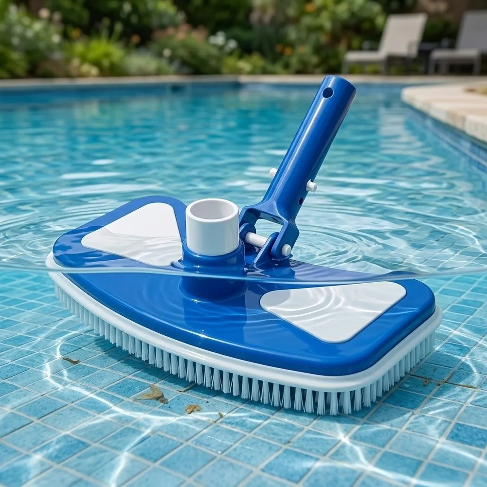 Pool Floor Nozzle with Weighted Design to Prevent Floating and Soft Bumper Protection for Pool Walls Use with Telescopic Pole