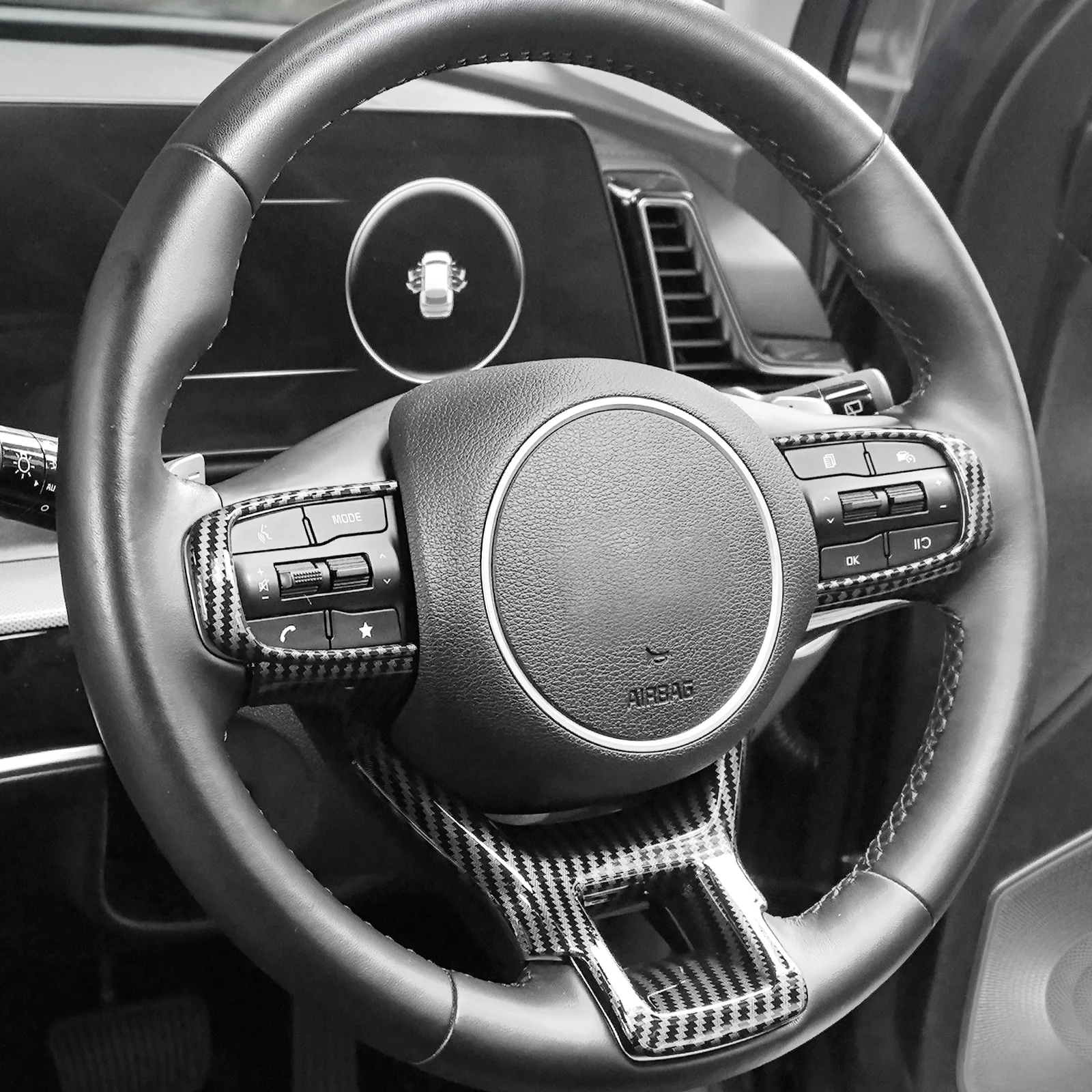 

Автомобильный карбоновый деревянный Стильный чехол на руль, внутренняя отделка рамы для Kia Sportage NQ5 2022 2023 K5 2025