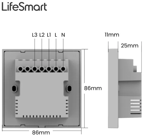 For Nature Mini LS226 Smart Wireless Control Switch with Touch Screen Home Automation Control Panel 240V