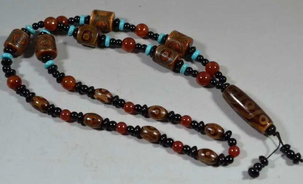 tibetan prayer worry dzi bead old agate Bao bottle necklace gzi tibet