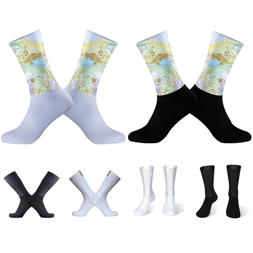 

Sports Bike Socks Summer 2024 New Summer Cool Socks Breathable Non-slip Silicone Cycling Socks