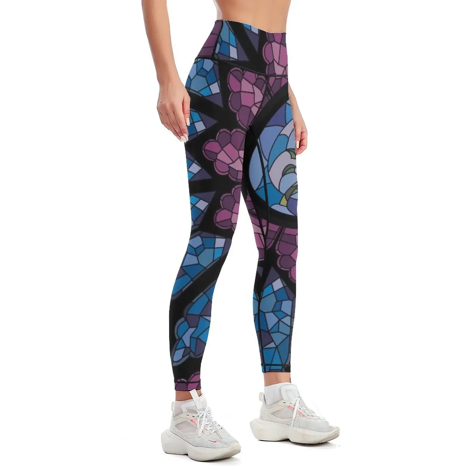 Stained Glass Rose Leggings Legging sexy woman sportswear gym Womens Leggings