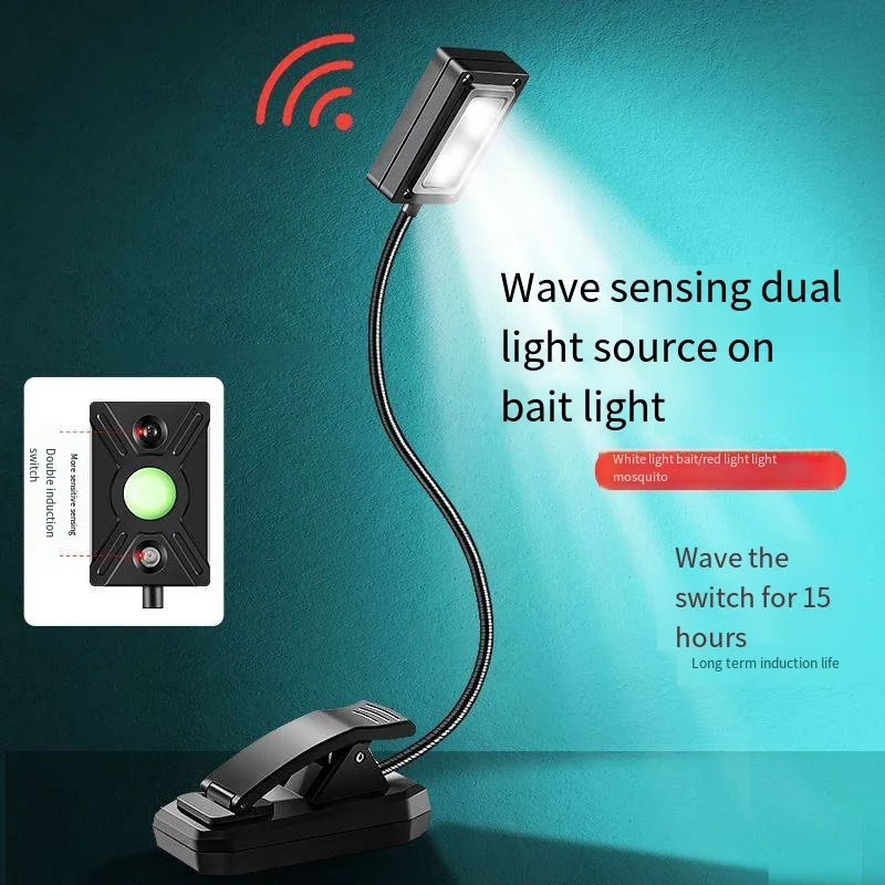 Intelligent Night Fishing Light,Fishing Charging Induction Control Bait Light,Waving Induction Dual Light Source Bait Light