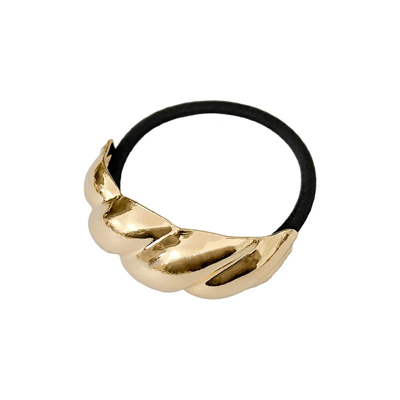 4/6 Stück Goldene Geometrische Haargummis Legierung Elastische Haarbänder Eleganter U-förmiger Pferdeschwanzhalter Modische Haaraccessoires für Frauen – Detail 6