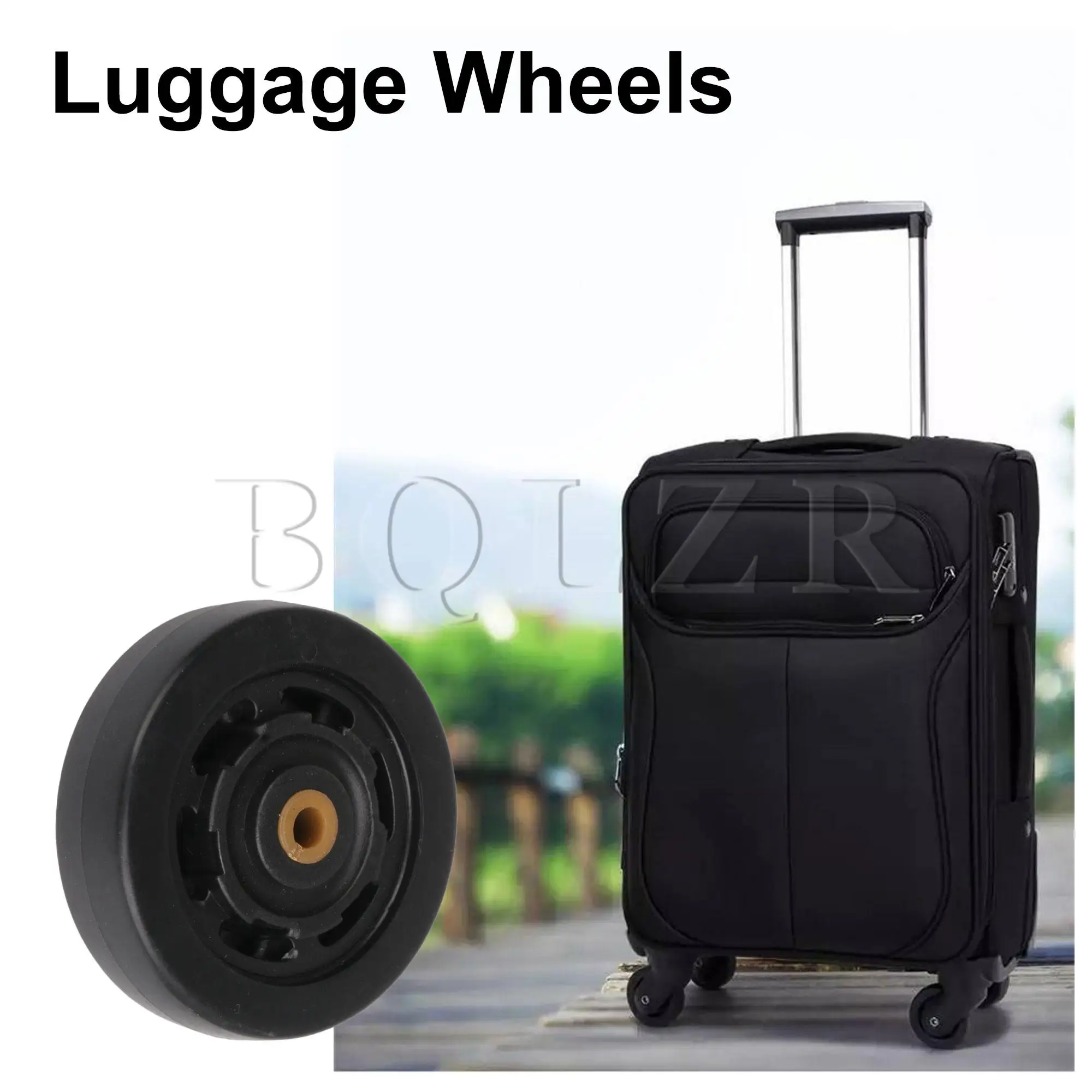 BQLZR Black 65mm Dia Luggage Suitcases Replacement Wheels Roller Screw Flexible Repair Tool Load Capacity 50kg PVC 65x23mm