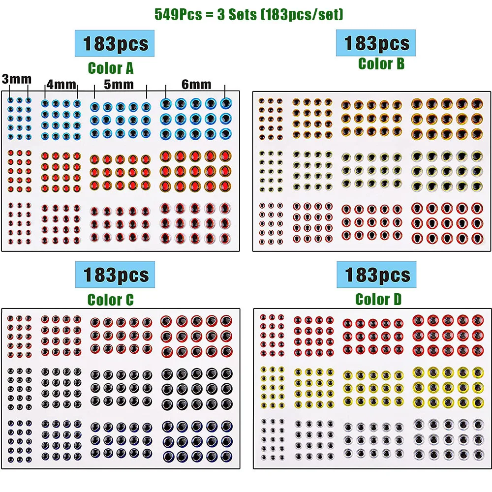 Ojos holográficos realistas para señuelos de pesca – Atado de moscas DIY - imagen 4