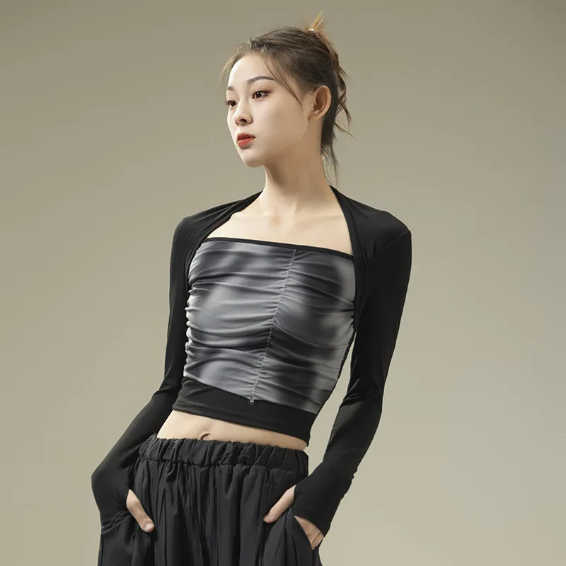 

2024 New Modern Dance Practice Suit Classical Basic Training Suit Loose Top Yoga Chinese Dance Art Examination