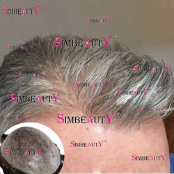 Pelucas de cabello humano Marrón para hombres, tupé de micropiel, prótesis capilar de Pu, color gris, fino, superduradero, línea de pelo Natural, 1b65, 1B80