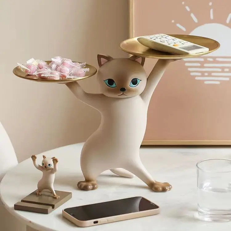 

Creative Enchanting Cat Decoration Living Room Home Decoration Entrance Decoration Key Storage Tray New House Housewarming Gift